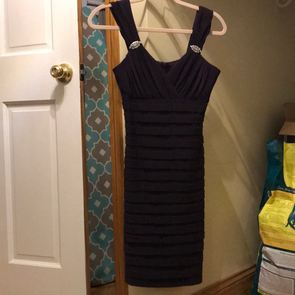 Petite Stunning eggplant dress.